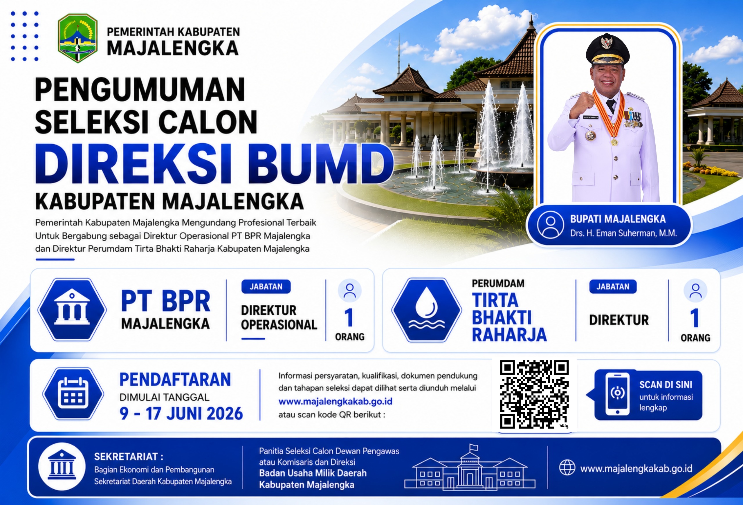 Pemkab Majalengka Buka Seleksi Calon Direksi BUMD Tahun 2026, Cari Pemimpin Profesional dan Berintegritas
