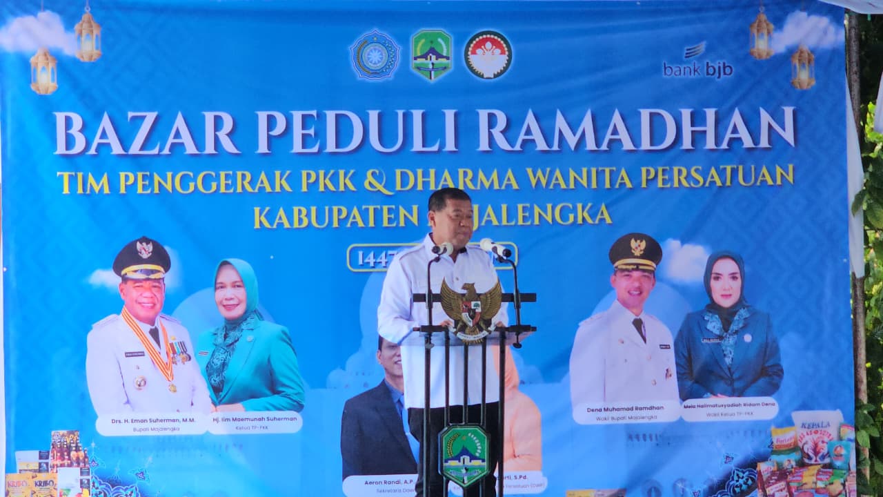 Bazar Peduli Ramadhan TP PKK dan Dharma Wanita Majalengka Disambut Antusias Warga.